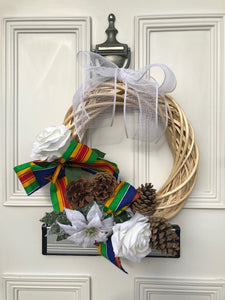 Kente Yellow, Green and Blue Wreath was £18 now